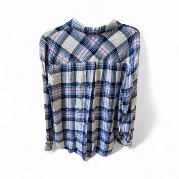 Rails Hunter Plaid Button Down Shirt Flannel Ivory Bluebell Pink Size Large - Picture 5 of 9